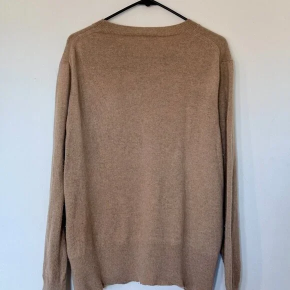 J. Crew 100% Cashmere Crewneck Sweater - Camel Heather / Size XXL - Picture 4 of 7